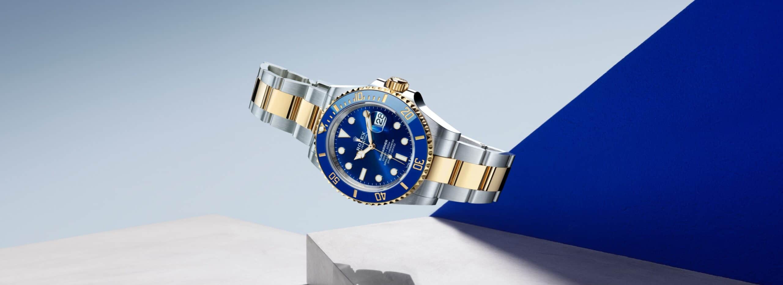 Die Rolex Oyster Perpetual Submariner in Rolesor Gelb bei Juwelier S.M.Wild
