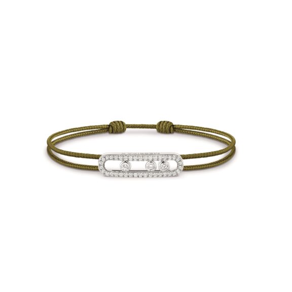 Messika Cares Textilarmband mit Element aus Weißgold und Diamanten