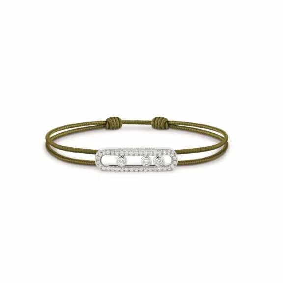 Messika Cares Textilarmband mit Element aus Weißgold und Diamanten