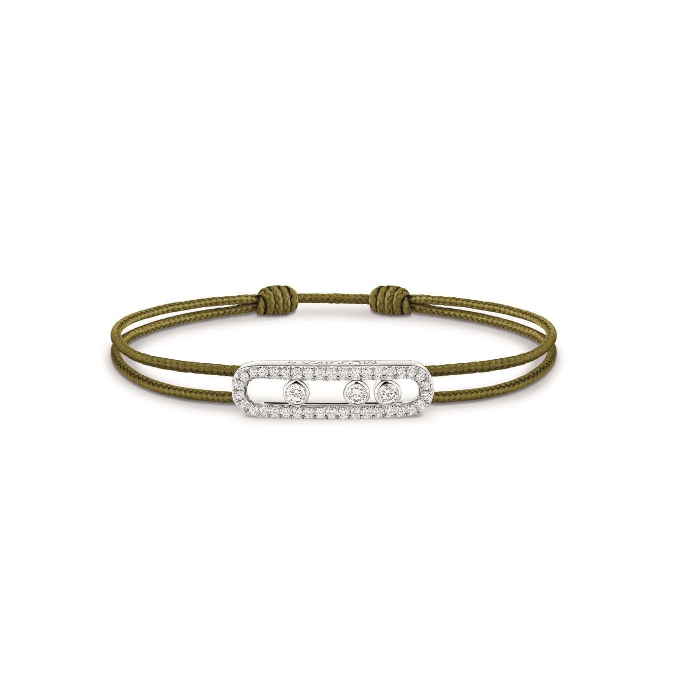 Messika Cares Textilarmband mit Element aus Weißgold und Diamanten