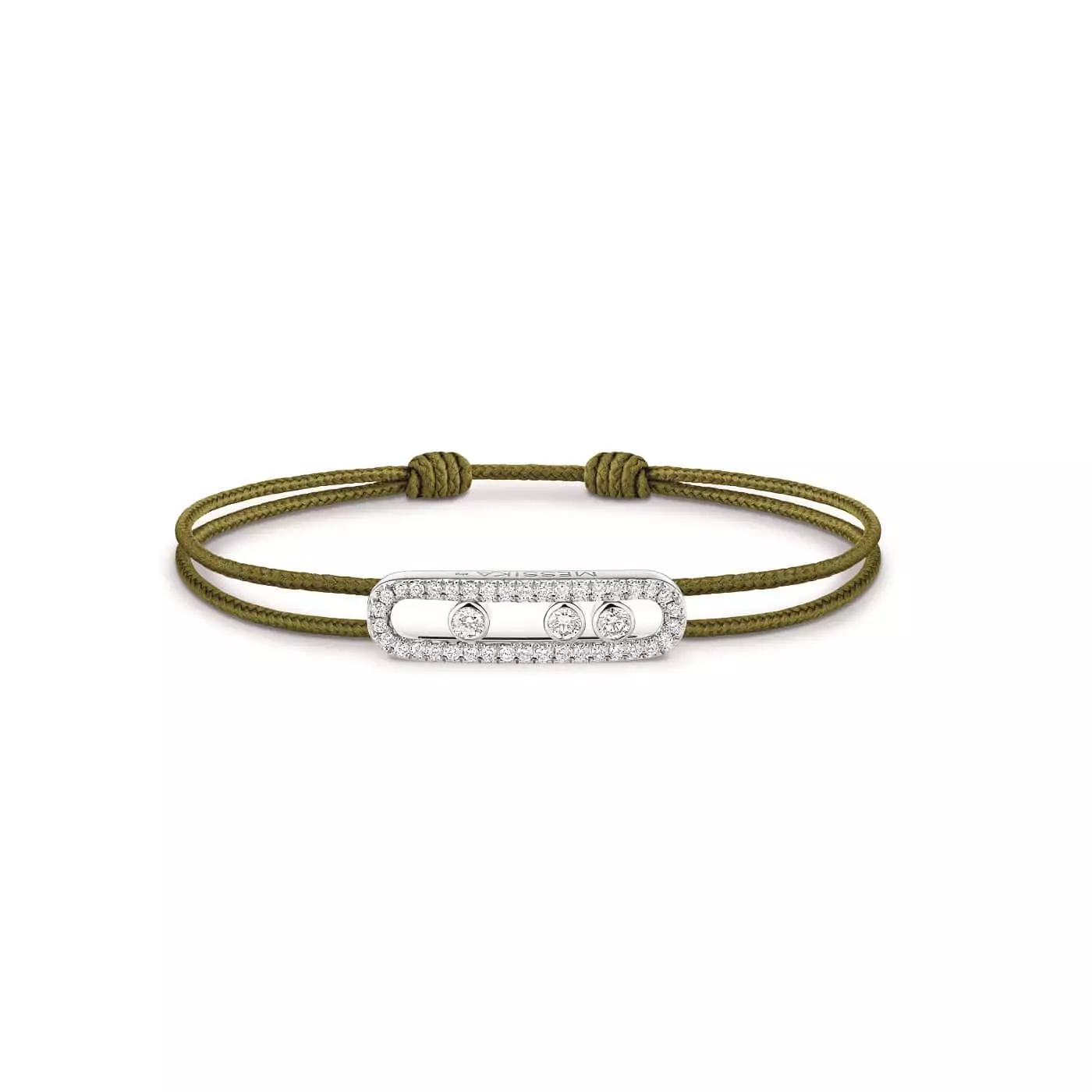 Messika Cares Textilarmband mit Element aus Weißgold und Diamanten