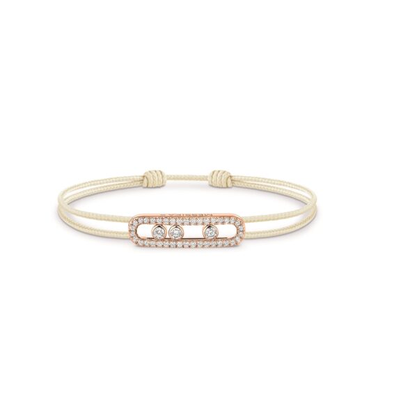 Messika Cares Textilarmband mit Element aus Roségold und Diamanten