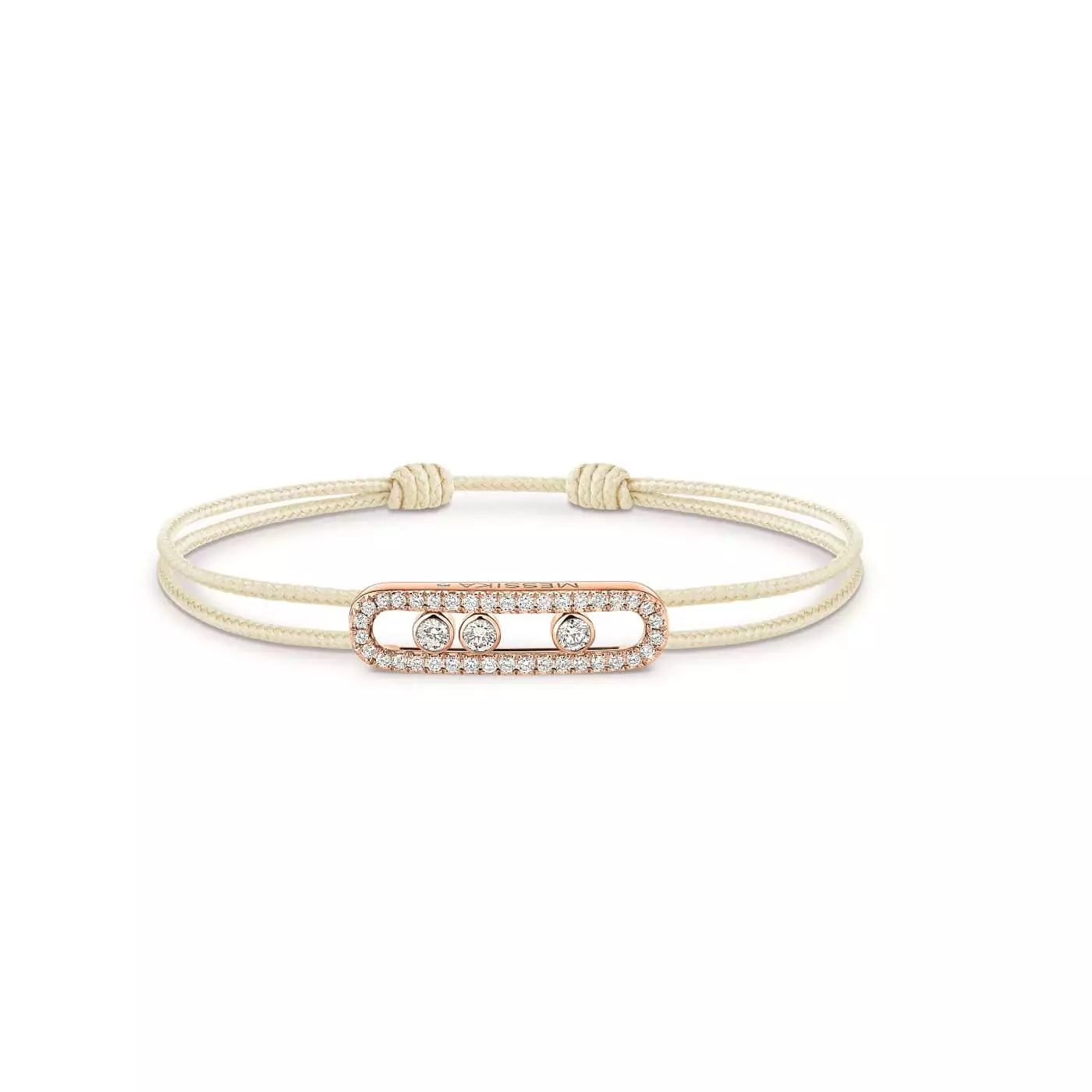 Messika Cares Textilarmband mit Element aus Roségold und Diamanten