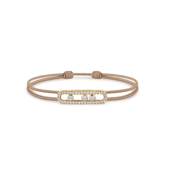Messika Cares Textilarmband mit Element aus Roségold und Diamanten