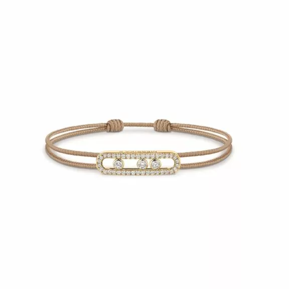 Messika Cares Textilarmband mit Element aus Roségold und Diamanten