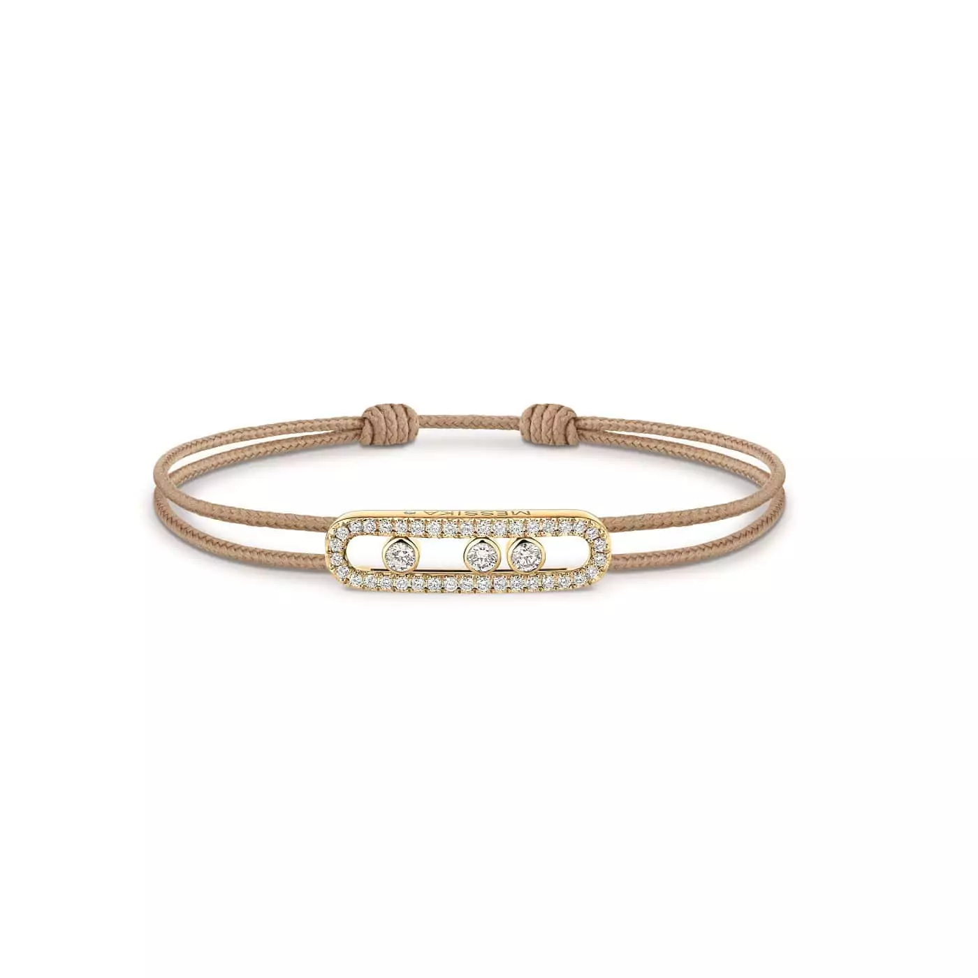 Messika Cares Textilarmband mit Element aus Roségold und Diamanten