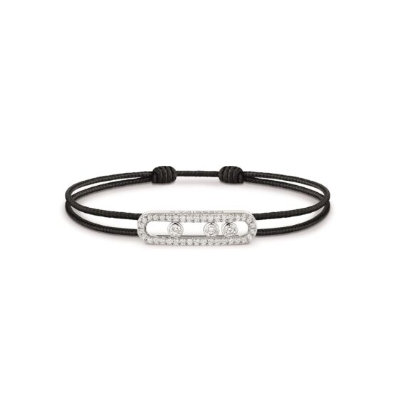 Messika Cares Textilarmband mit Element aus Weißgold und Diamanten