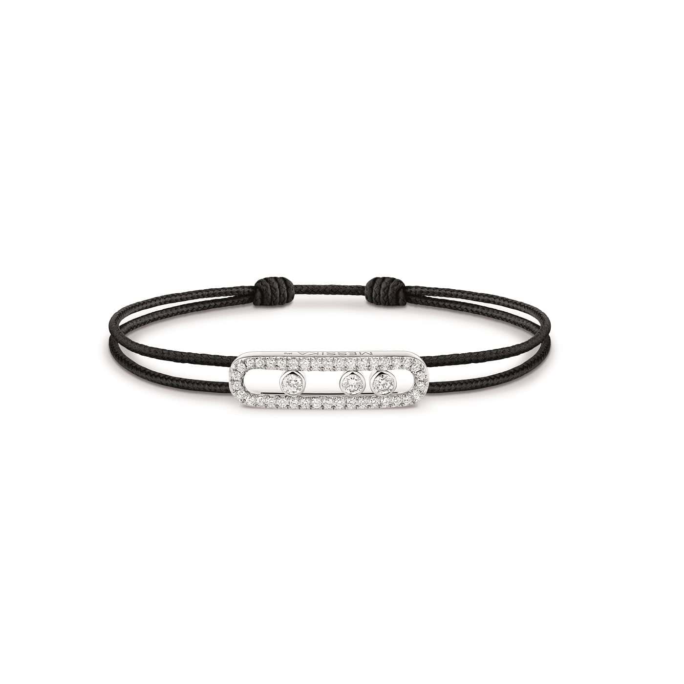 Messika Cares Textilarmband mit Element aus Weißgold und Diamanten