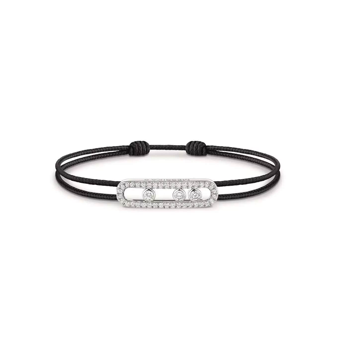 Messika Cares Textilarmband mit Element aus Weißgold und Diamanten