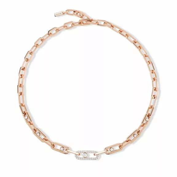 Messika Move Link Collier aus Roségold und Diamanten