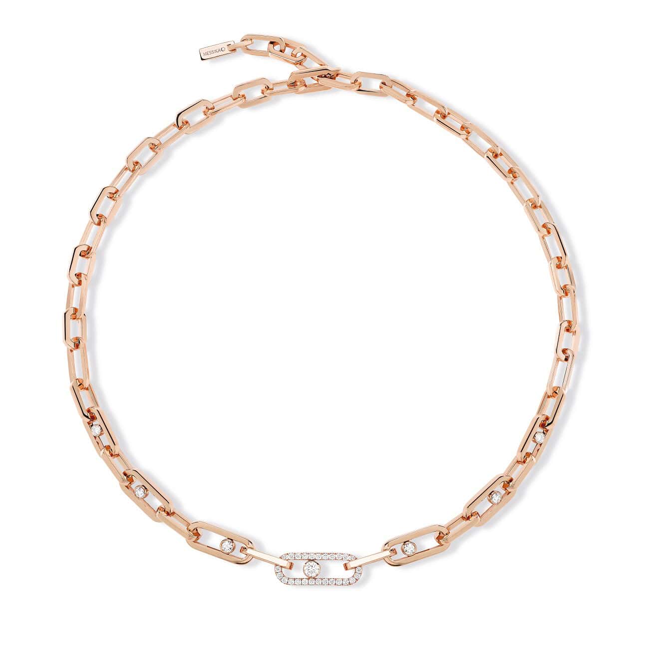 Messika Move Link Collier aus Roségold und Diamanten