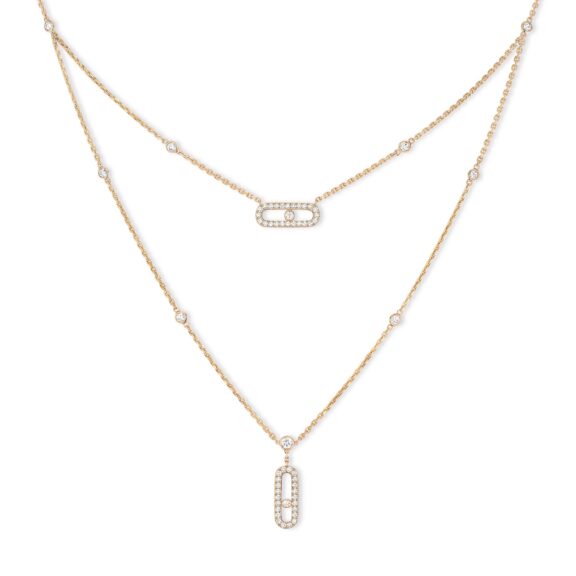 Messika Move Uno Collier aus Roségold und Diamanten