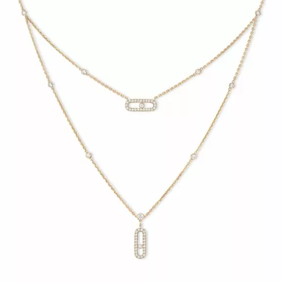 Messika Move Uno Collier aus Roségold und Diamanten