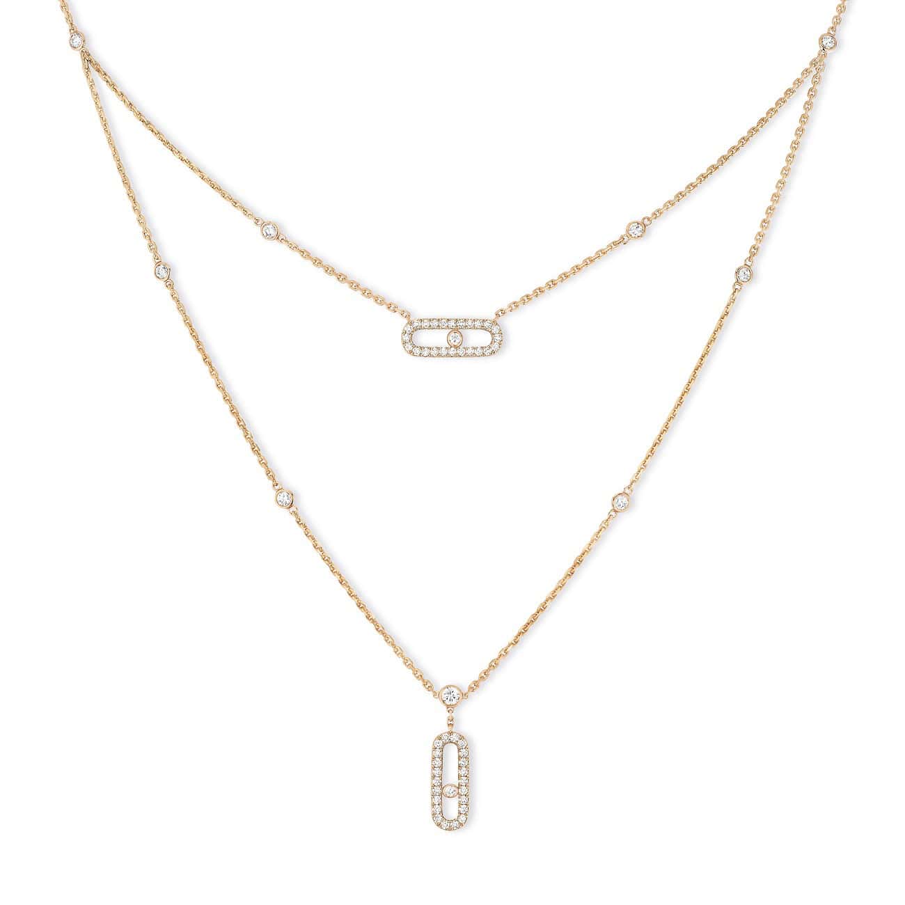 Messika Move Uno Collier aus Roségold und Diamanten