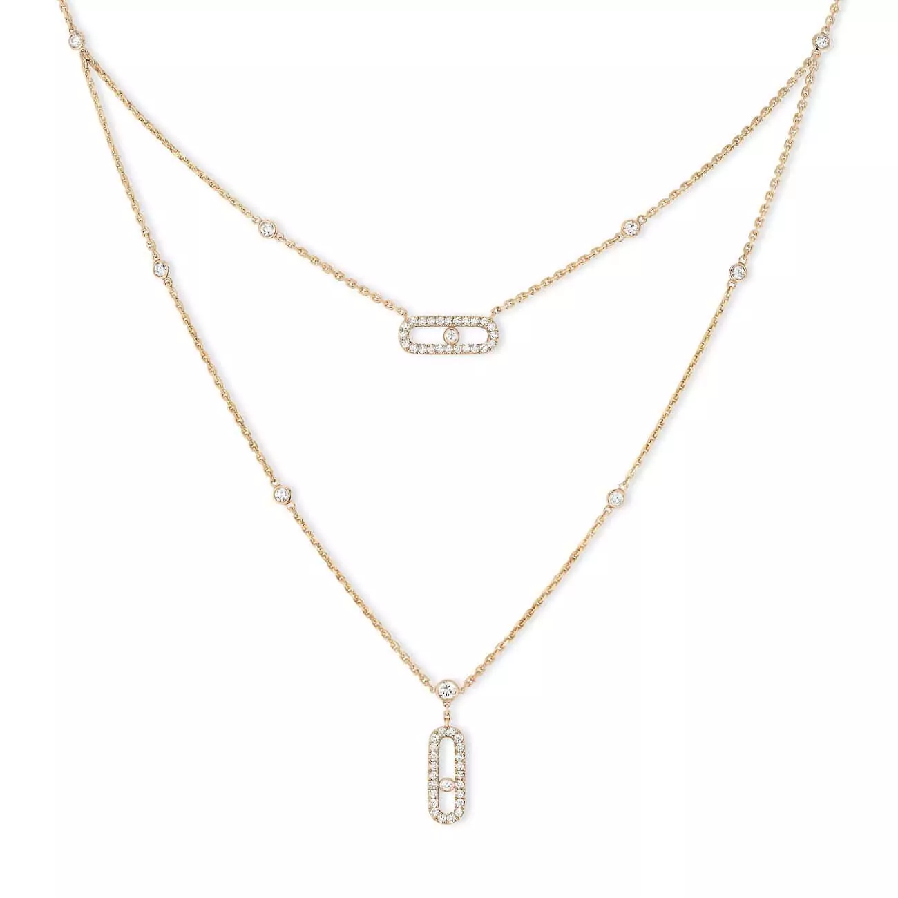 Messika Move Uno Collier aus Roségold und Diamanten