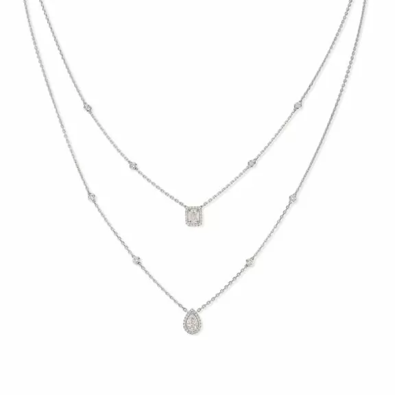 Messika My Twin Collier aus Weißgold und Diamanten