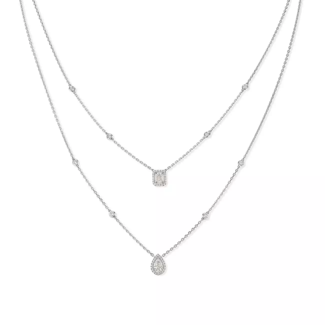 Messika My Twin Collier aus Weißgold und Diamanten