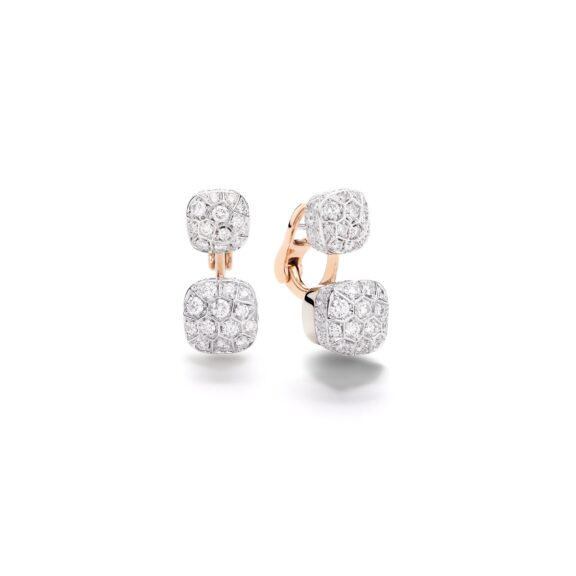 Pomellato Nudo Ohrschmuck aus Rosé- und Weißgold mit Diamanten