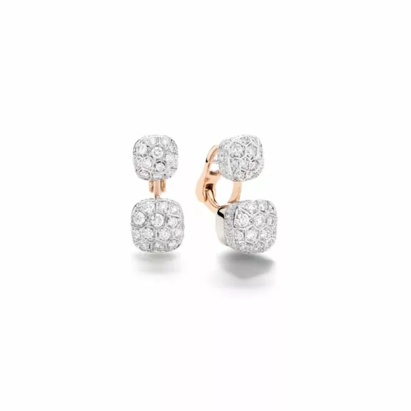 Pomellato Nudo Ohrschmuck aus Rosé- und Weißgold mit Diamanten