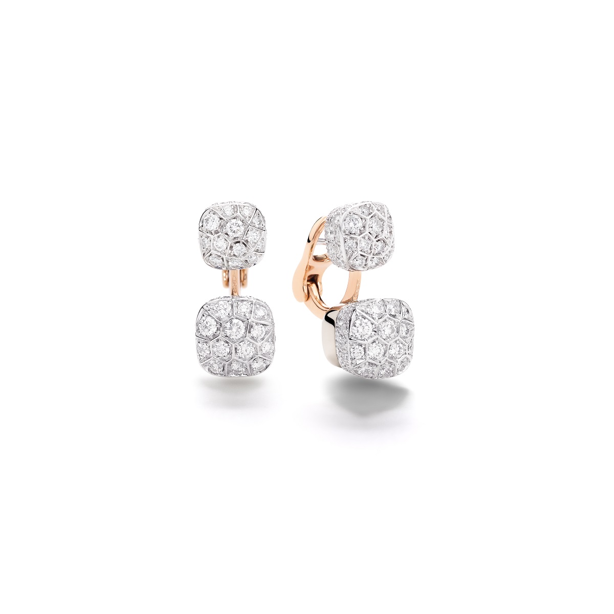 Pomellato Nudo Ohrschmuck aus Rosé- und Weißgold mit Diamanten