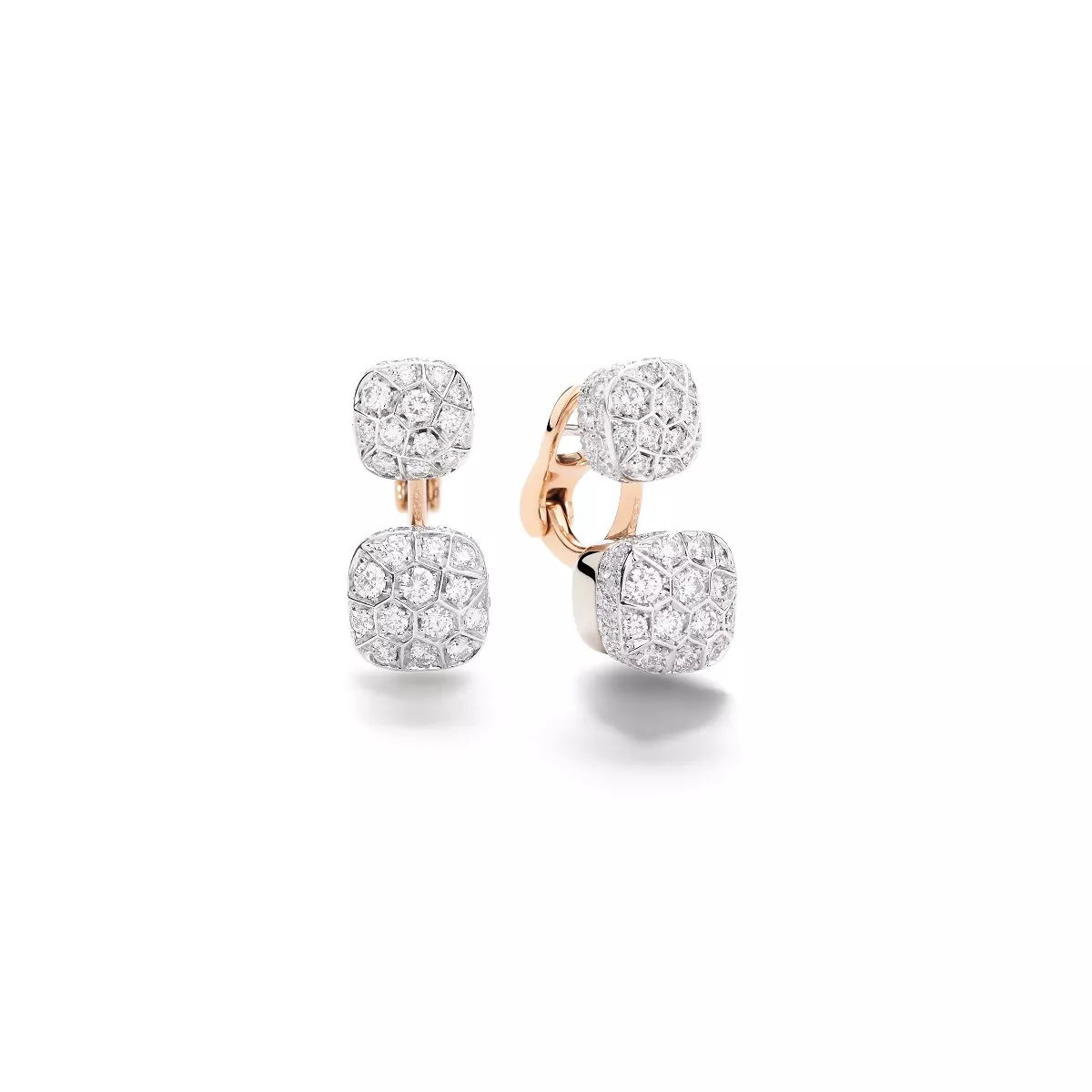 Pomellato Nudo Ohrschmuck aus Rosé- und Weißgold mit Diamanten