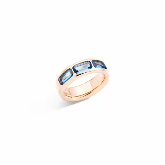 Pomellato Iconica Ring aus Roségold mit blauem Topas