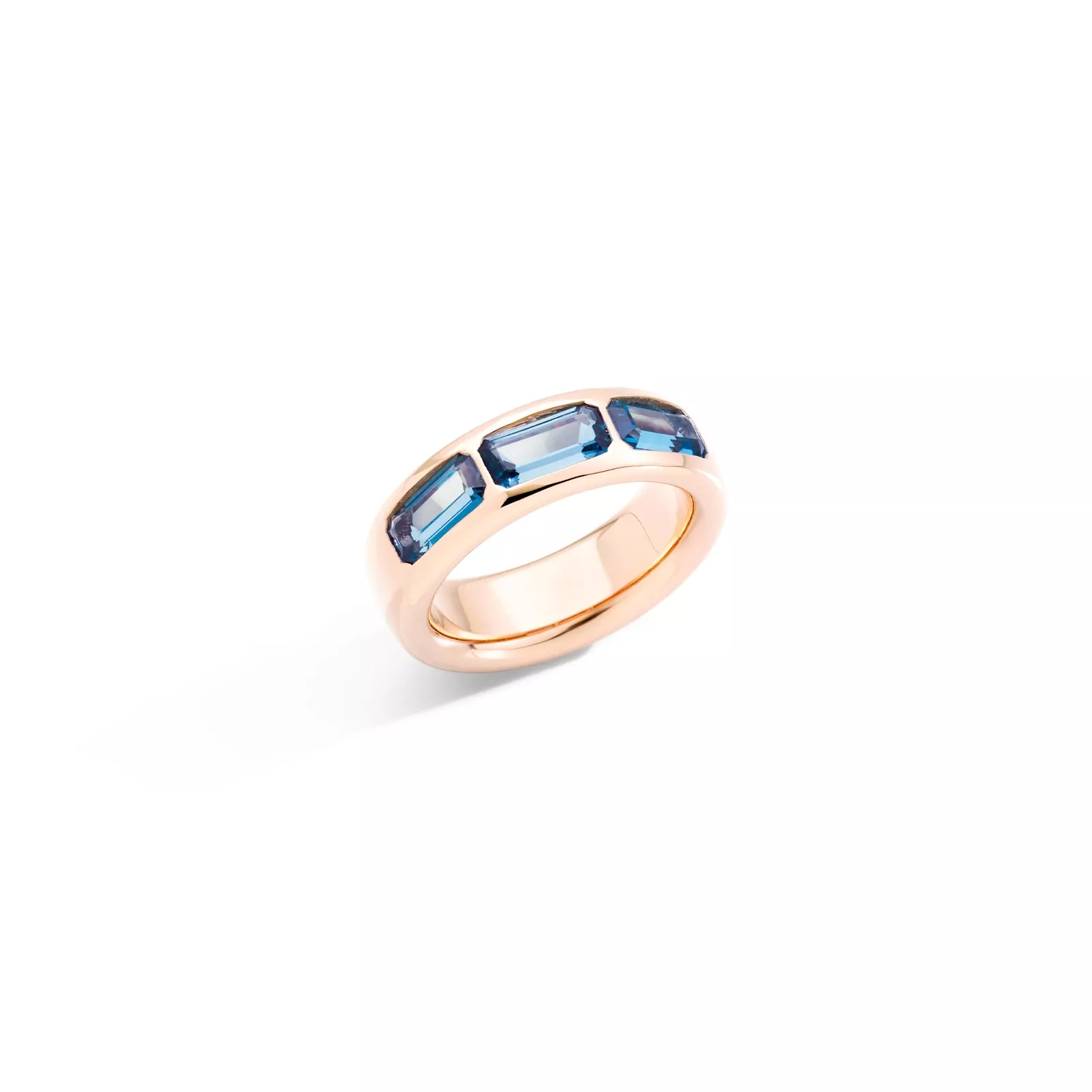 Pomellato Iconica Ring aus Roségold mit blauem Topas