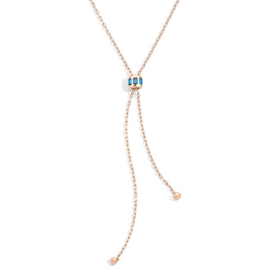 Pomellato Iconica Collier aus Roségold mit blauem Topas