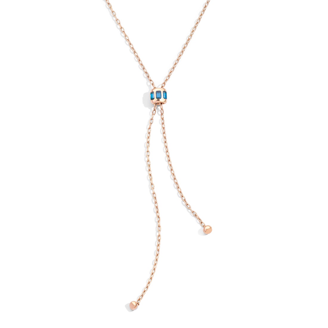 Pomellato Iconica Collier aus Roségold mit blauem Topas