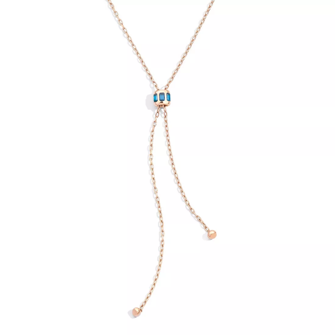 Pomellato Iconica Collier aus Roségold mit blauem Topas