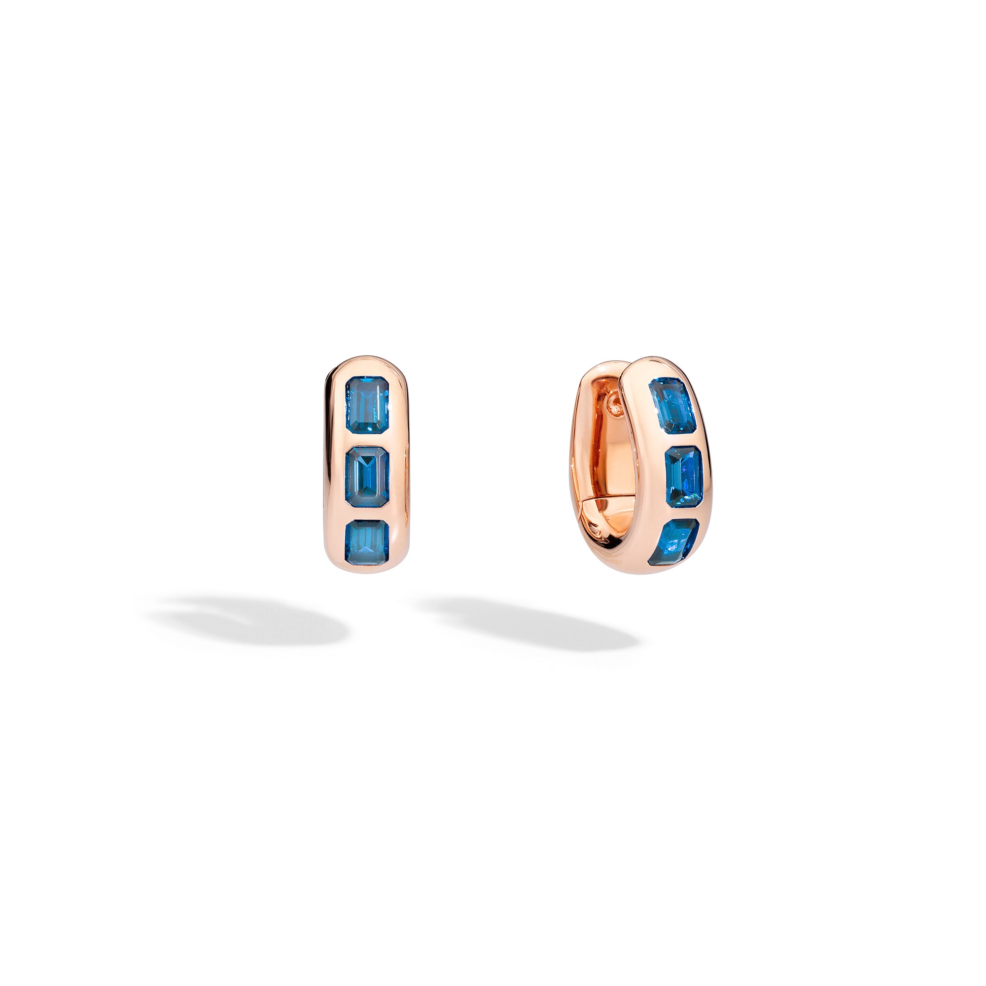 Pomellato Iconica Ohrschmuck aus Roségold mit blauem Topas