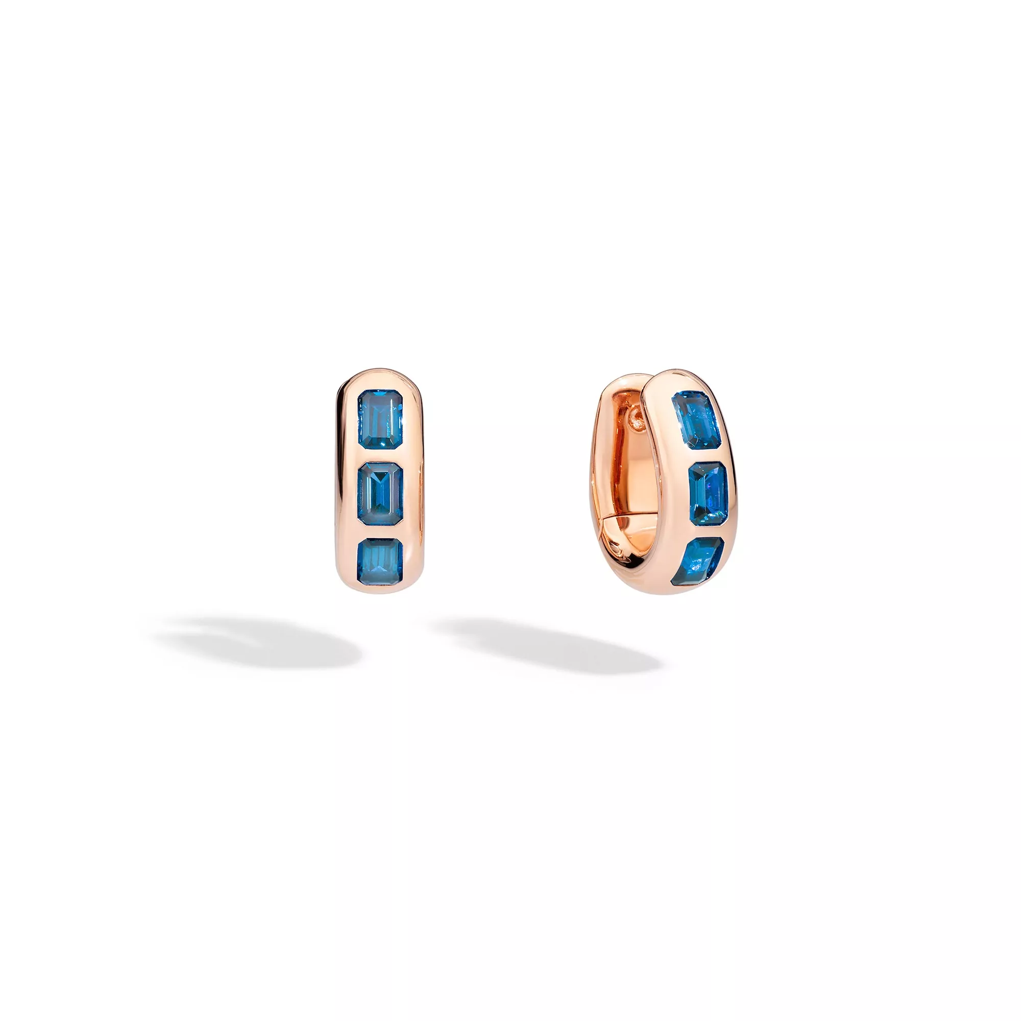 Pomellato Iconica Ohrschmuck aus Roségold mit blauem Topas