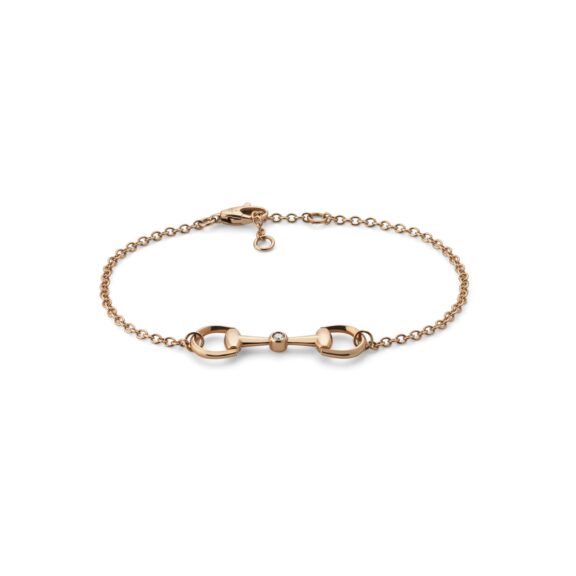 Horsebit Armschmuck von Gucci aus 18 Karat Roségold mit Diamant