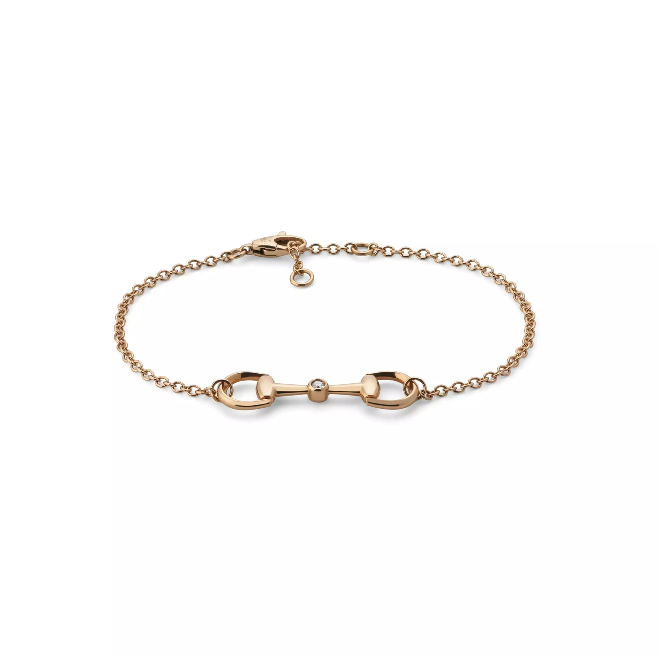 Horsebit Armschmuck von Gucci aus 18 Karat Roségold mit Diamant