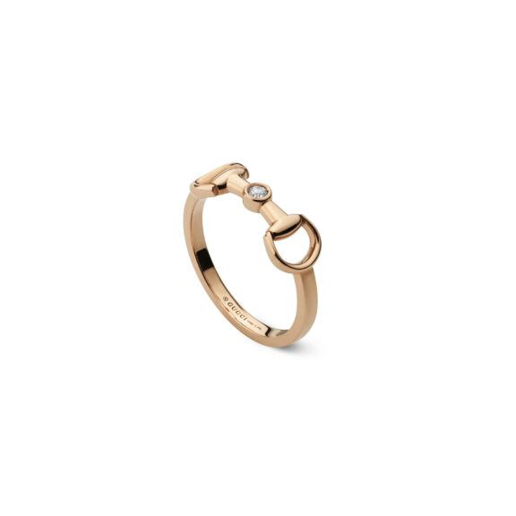 Horsebit Ring von Gucci aus 18 Karat Roségold mit Diamant