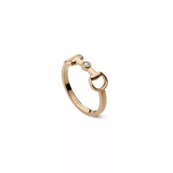 Horsebit Ring von Gucci aus 18 Karat Roségold mit Diamant
