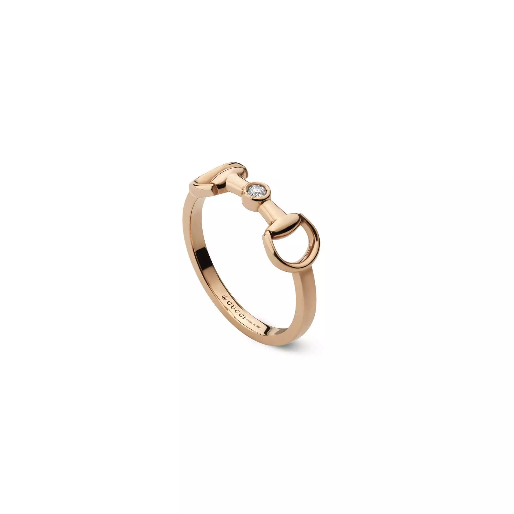 Horsebit Ring von Gucci aus 18 Karat Roségold mit Diamant