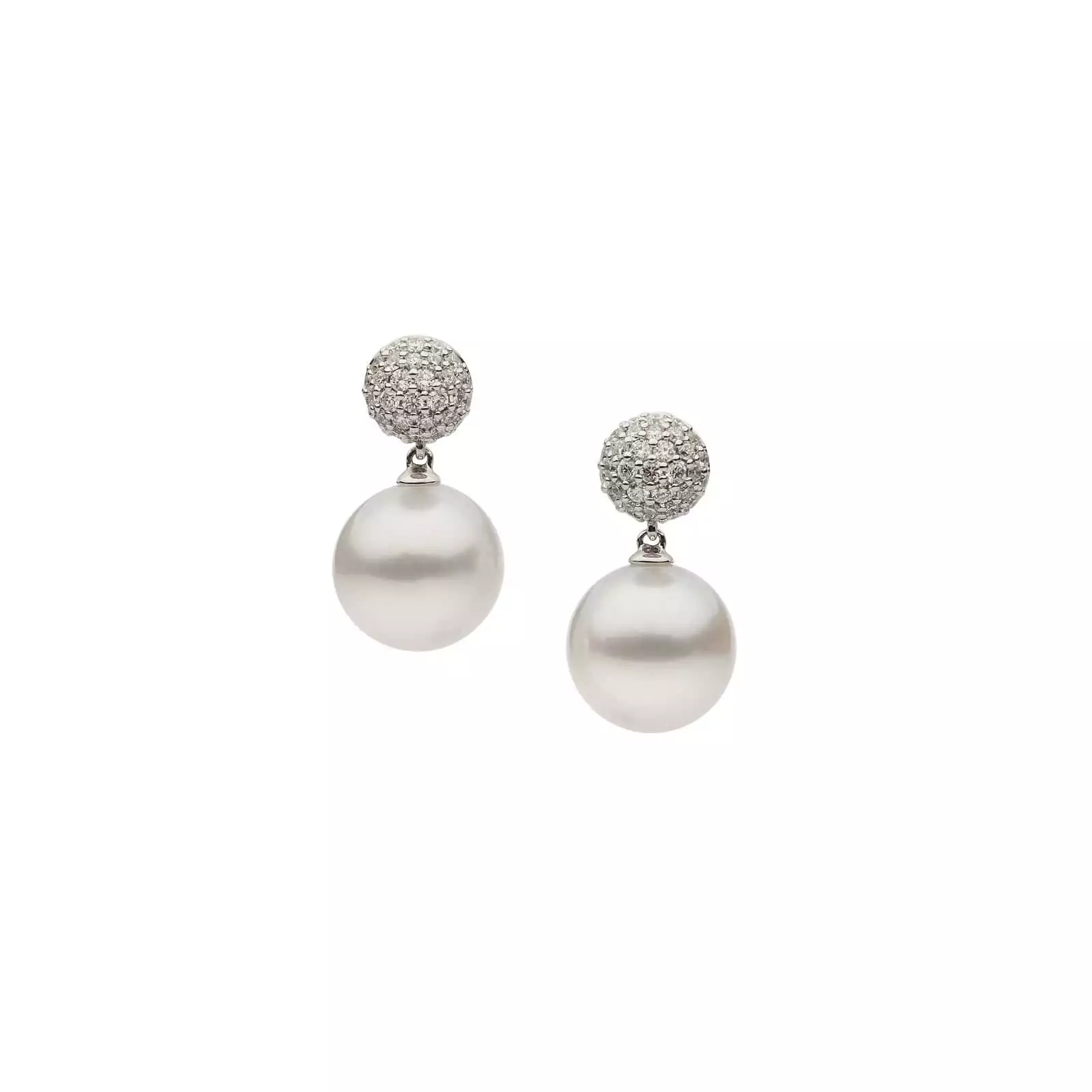 Ohrschmuck aus 18 Karat Weißgold mit Südseezuchtperlen und Diamanten von Autore