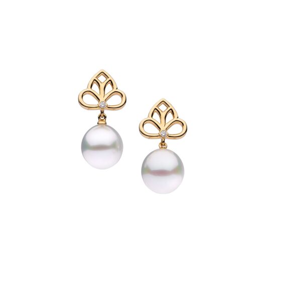 Ohrschmuck aus 18 Karat Roségold mit Südseezuchtperlen und Diamanten von Autore