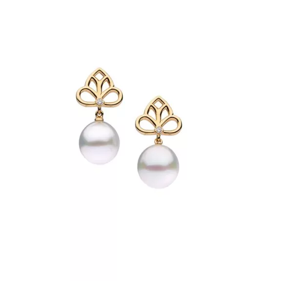 Ohrschmuck aus 18 Karat Roségold mit Südseezuchtperlen und Diamanten von Autore