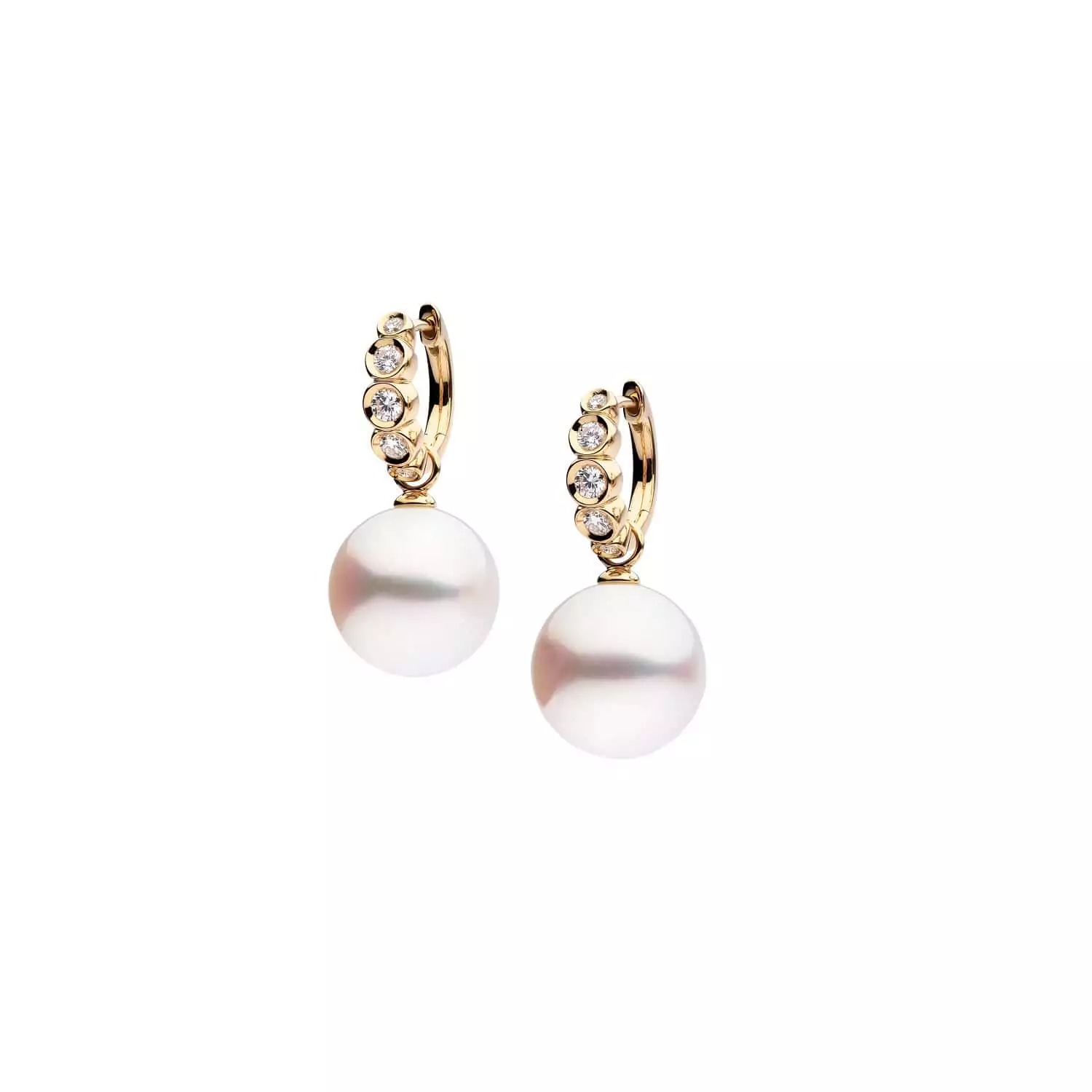 Ohrschmuck aus 18 Karat Roségold mit Südseezuchtperlen und Diamanten von Autore