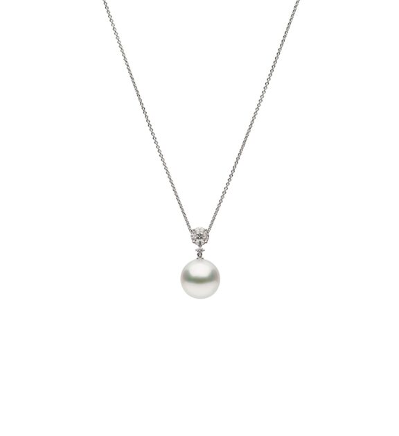 Collier aus 18 Karat Weißgold mit Südseezuchtperle und Diamanten von Autore
