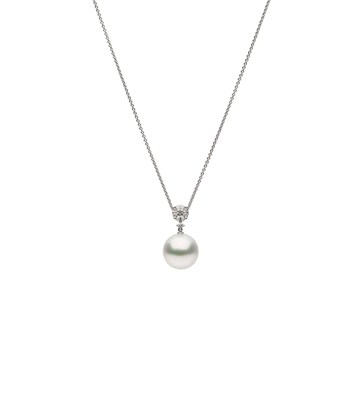 Collier aus 18 Karat Weißgold mit Südseezuchtperle und Diamanten von Autore