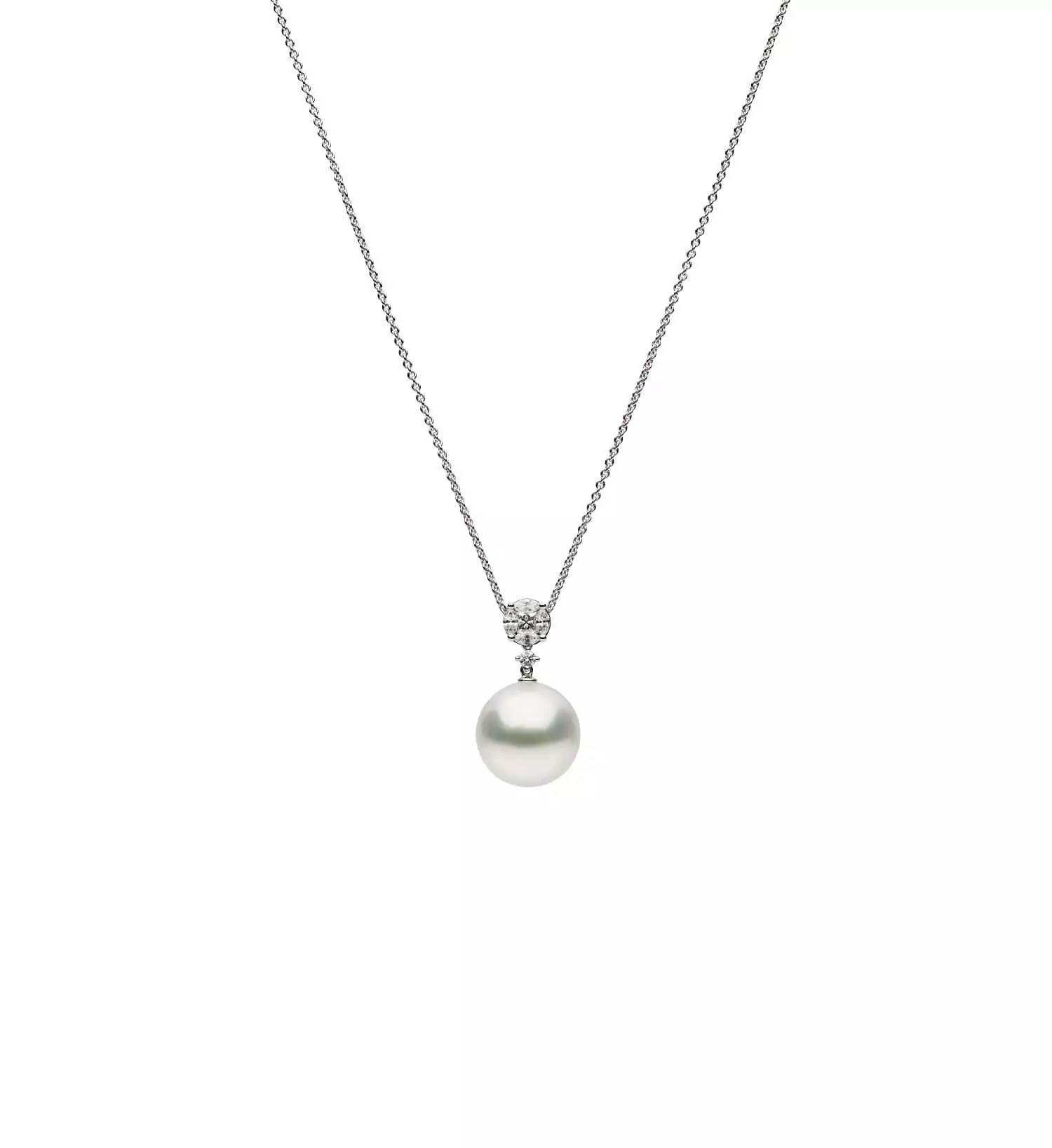 Collier aus 18 Karat Weißgold mit Südseezuchtperle und Diamanten von Autore