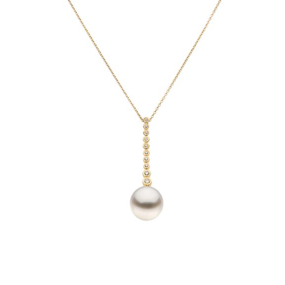 Collier aus 18 Karat Roségold mit Südseezuchtperle und Diamanten von Autore