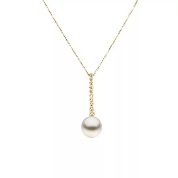 Collier aus 18 Karat Roségold mit Südseezuchtperle und Diamanten von Autore