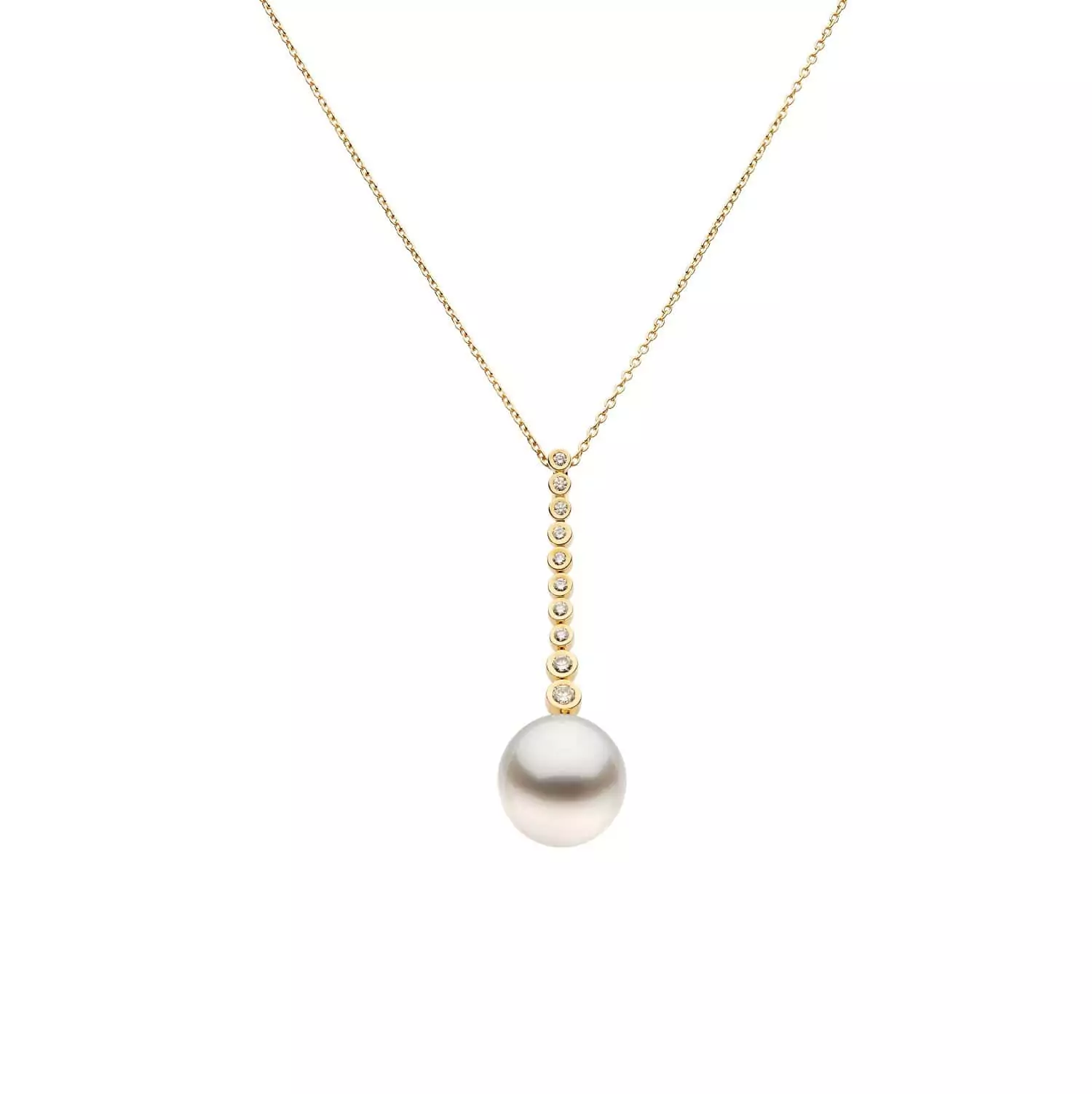 Collier aus 18 Karat Roségold mit Südseezuchtperle und Diamanten von Autore
