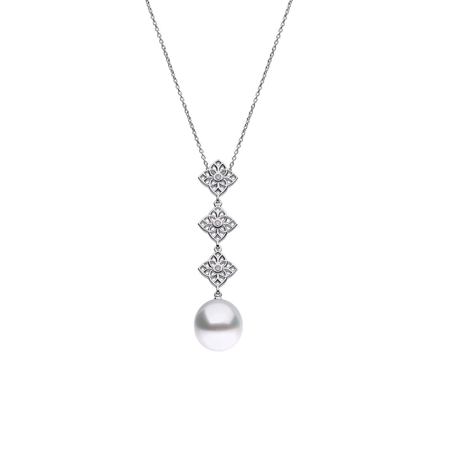 Collier aus 18 Karat Weißgold mit Südseezuchtperle und Diamanten von Autore