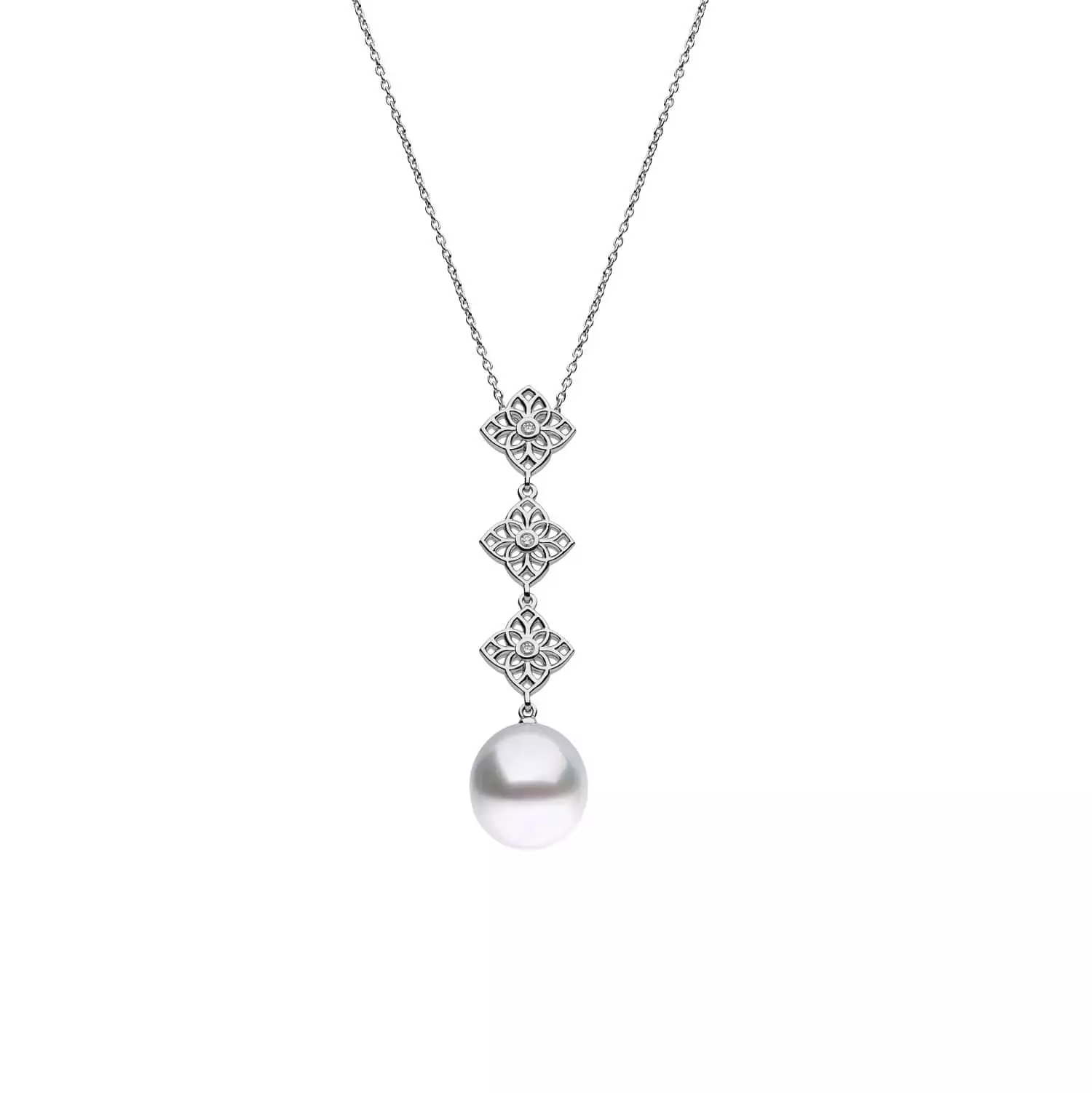 Collier aus 18 Karat Weißgold mit Südseezuchtperle und Diamanten von Autore