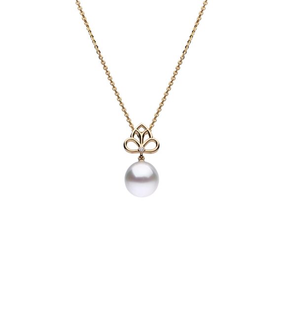 Collier aus 18 Karat Roségold mit Südseezuchtperle und Diamant von Autore